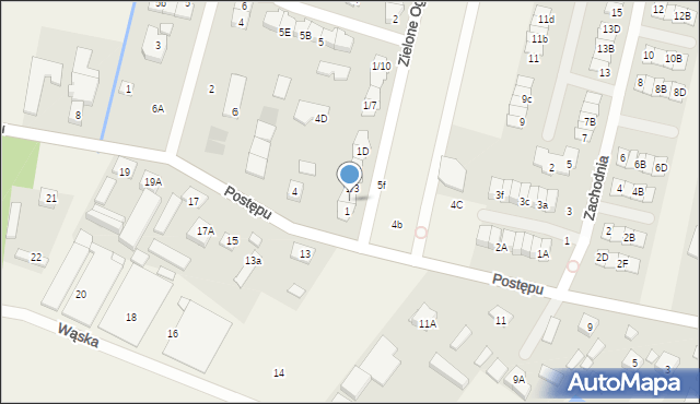 Wola Mrokowska, Zielone Ogrody, 1A, mapa Wola Mrokowska