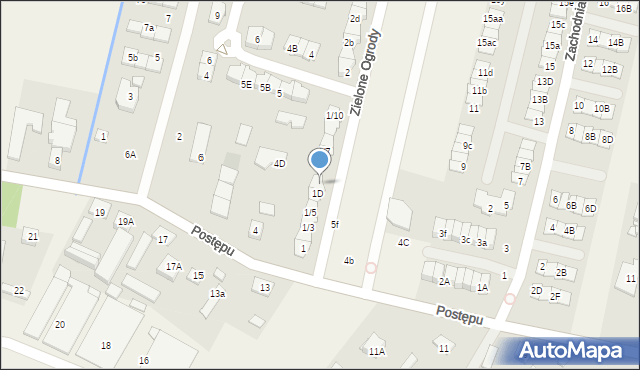 Wola Mrokowska, Zielone Ogrody, 1E, mapa Wola Mrokowska