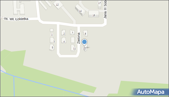 Wolbrom, Zielona, 12, mapa Wolbrom