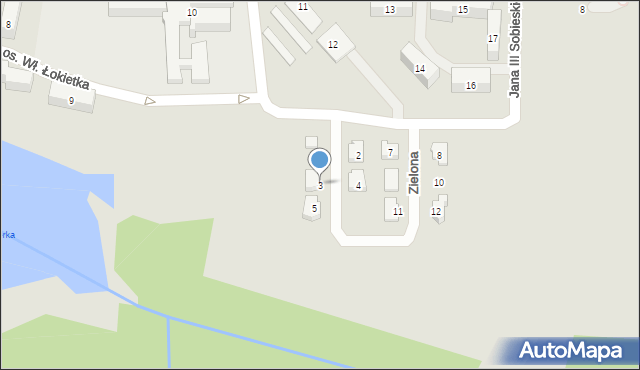 Wolbrom, Zielona, 3, mapa Wolbrom