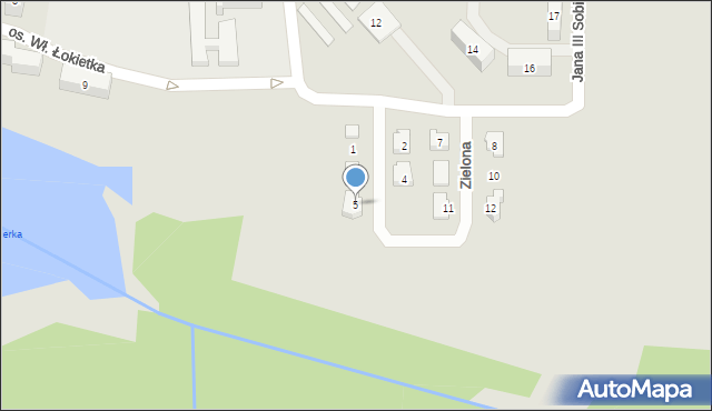 Wolbrom, Zielona, 5, mapa Wolbrom