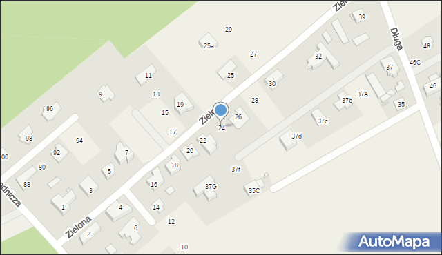 Wolica, Zielona, 24, mapa Wolica