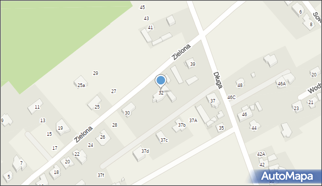 Wolica, Zielona, 32, mapa Wolica
