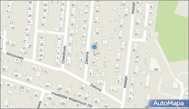 Wołów, Zielona, 12, mapa Wołów
