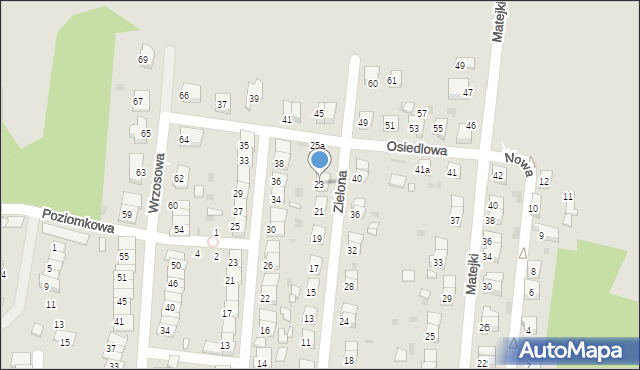 Wołów, Zielona, 23, mapa Wołów