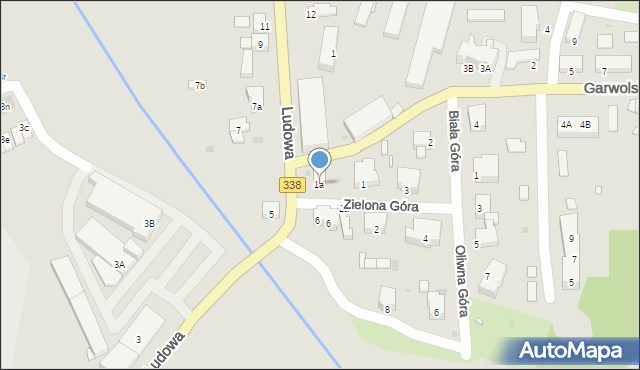 Wołów, Zielona Góra, 1a, mapa Wołów