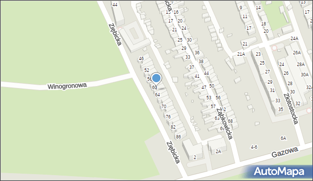 Wrocław, Ziębicka, 62, mapa Wrocławia