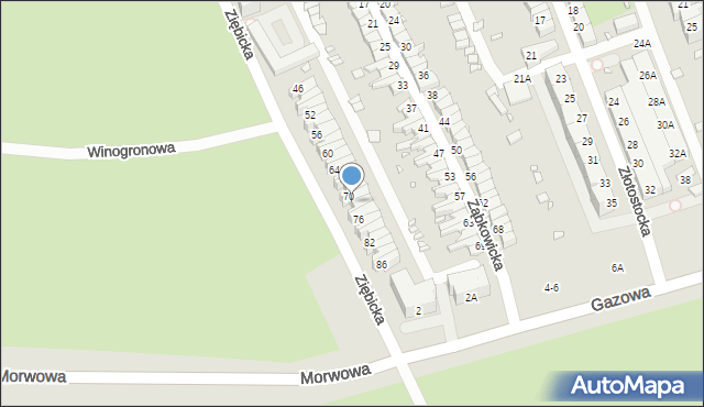 Wrocław, Ziębicka, 72, mapa Wrocławia