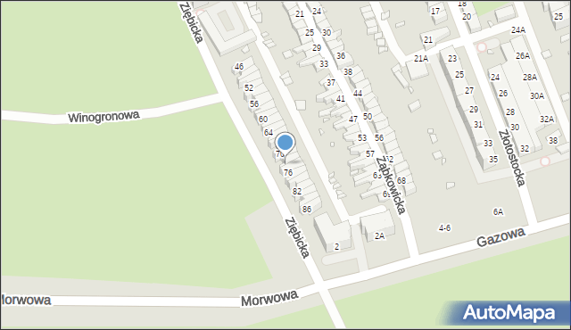 Wrocław, Ziębicka, 74, mapa Wrocławia