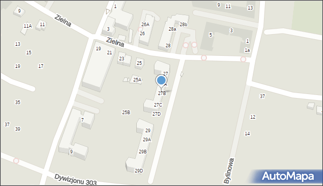 Wrocław, Zielna, 27B, mapa Wrocławia