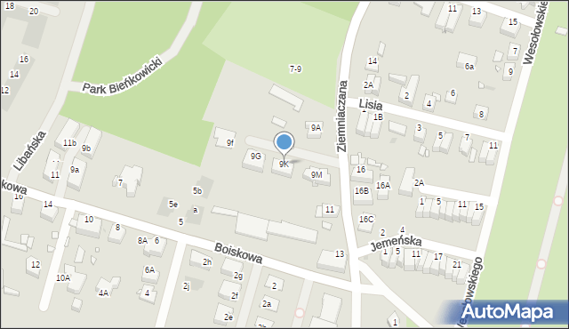 Wrocław, Ziemniaczana, 9K, mapa Wrocławia