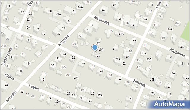 Wrocław, Zimowa, 21A, mapa Wrocławia