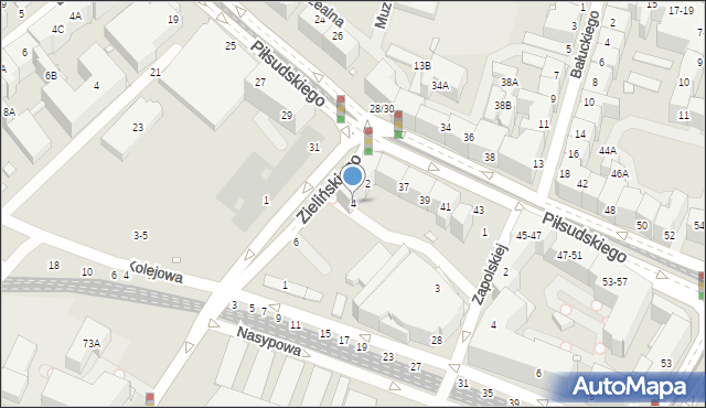 Wrocław, Zielińskiego Tadeusza, 4, mapa Wrocławia