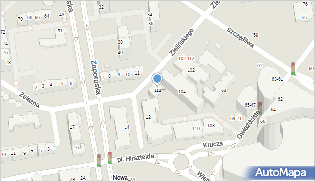 Wrocław, Zielińskiego Tadeusza, 112, mapa Wrocławia