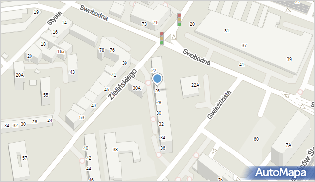 Wrocław, Zielińskiego Tadeusza, 26, mapa Wrocławia