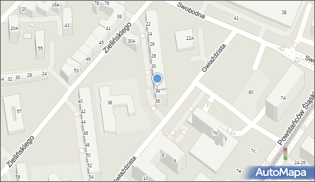 Wrocław, Zielińskiego Tadeusza, 34, mapa Wrocławia