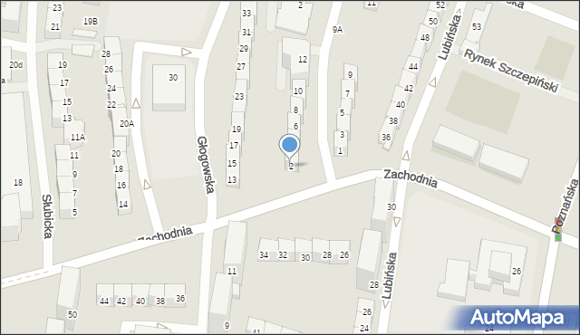 Wrocław, Zielonogórska, 2, mapa Wrocławia