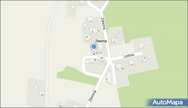 Wrząsowice, Zielona, 14, mapa Wrząsowice