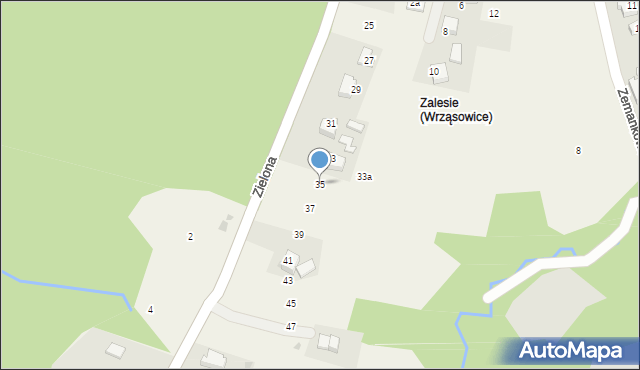 Wrząsowice, Zielona, 35, mapa Wrząsowice