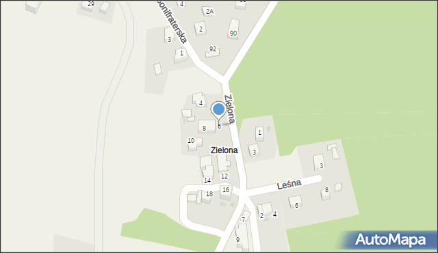 Wrząsowice, Zielona, 6, mapa Wrząsowice