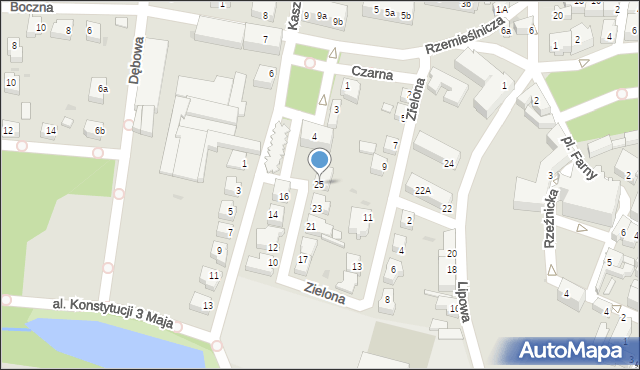 Wschowa, Zielona, 25, mapa Wschowa