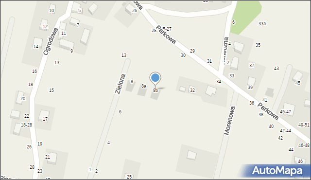 Wysoki Kościół, Zielona, 8b, mapa Wysoki Kościół