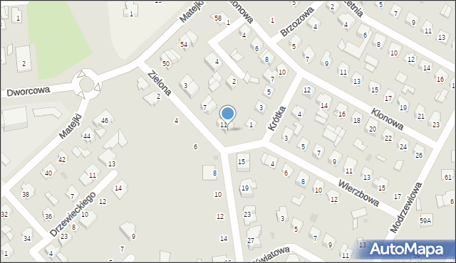 Wyszków, Zielona, 13, mapa Wyszków