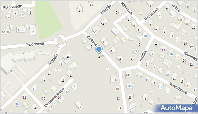 Wyszków, Zielona, 4, mapa Wyszków