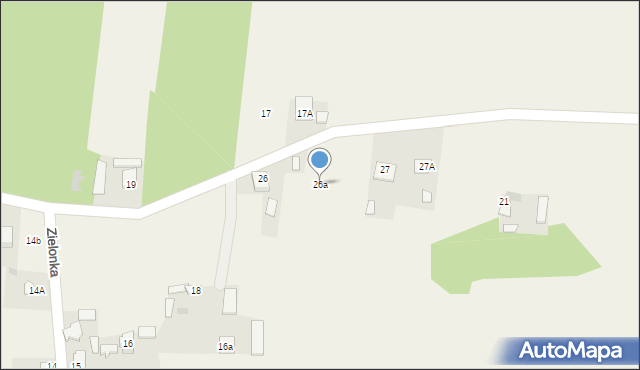 Wzory, Zielonka, 26a, mapa Wzory