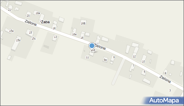 Żaba, Zielona, 11b, mapa Żaba