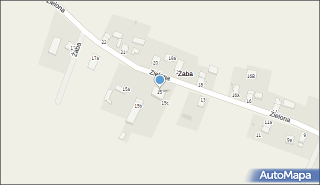 Żaba, Zielona, 15, mapa Żaba