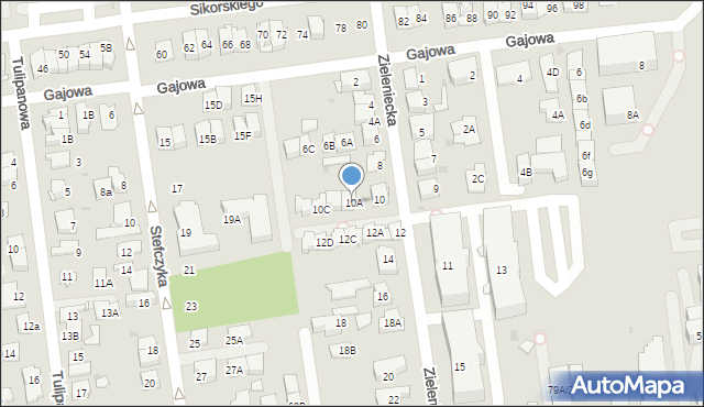 Ząbki, Zieleniecka, 10A, mapa Ząbki