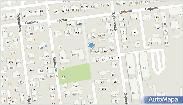 Ząbki, Zieleniecka, 10D, mapa Ząbki