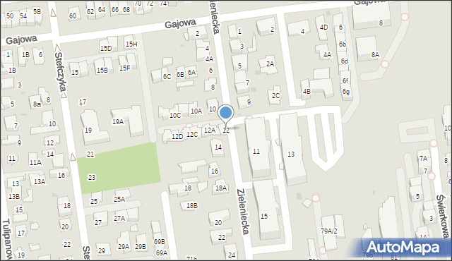 Ząbki, Zieleniecka, 12, mapa Ząbki