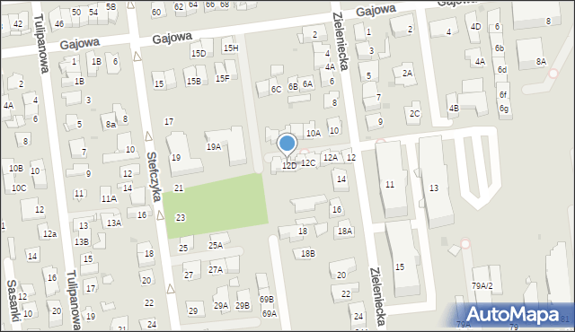 Ząbki, Zieleniecka, 12D, mapa Ząbki