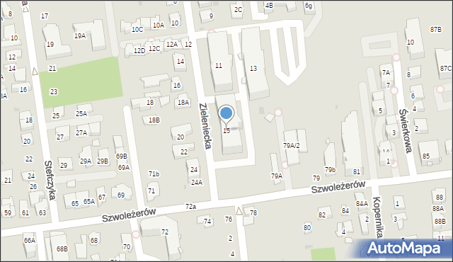 Ząbki, Zieleniecka, 15, mapa Ząbki