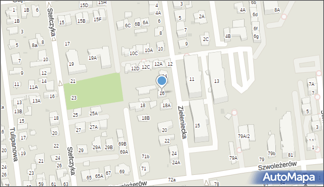 Ząbki, Zieleniecka, 16, mapa Ząbki