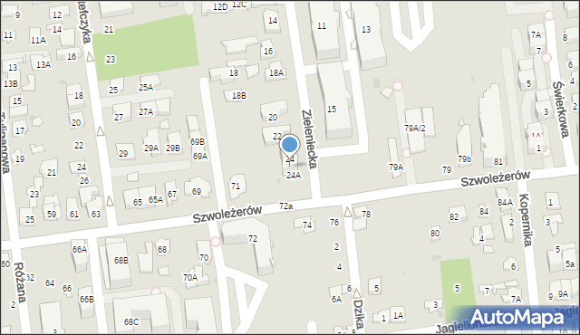 Ząbki, Zieleniecka, 24/24A, mapa Ząbki