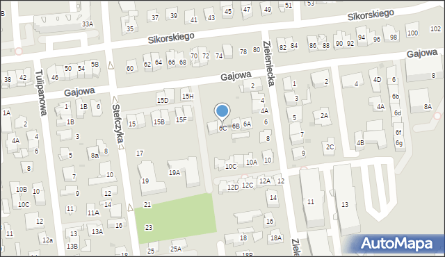 Ząbki, Zieleniecka, 6C, mapa Ząbki