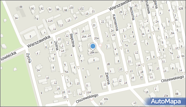 Ząbki, Zielona, 4, mapa Ząbki