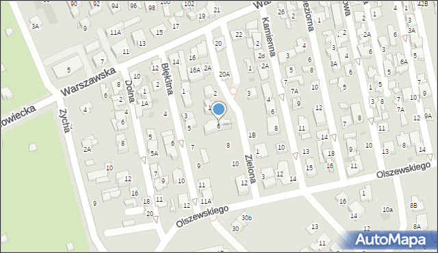 Ząbki, Zielona, 6, mapa Ząbki