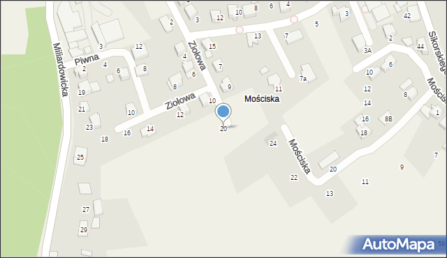 Zabrzeg, Ziołowa, 20, mapa Zabrzeg