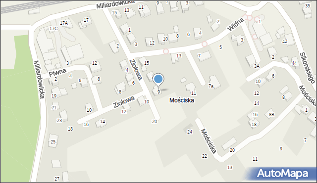 Zabrzeg, Ziołowa, 9, mapa Zabrzeg