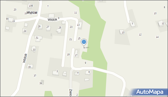 Zagacie, Zielony Jar, 7, mapa Zagacie