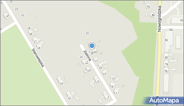 Żagań, Zielona, 19, mapa Żagań