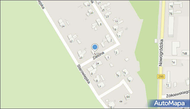 Żagań, Zielona, 2a, mapa Żagań