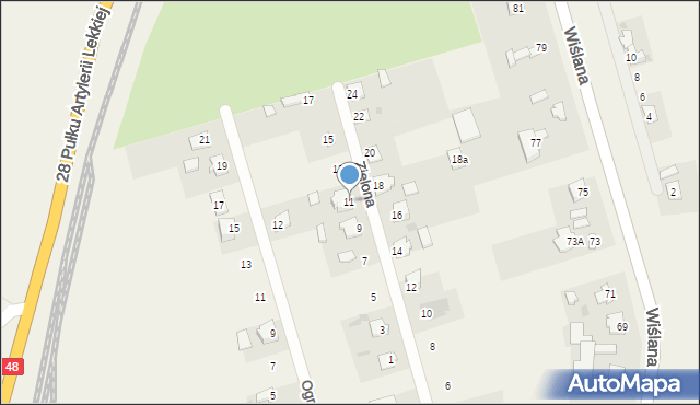 Zajezierze, Zielona, 11, mapa Zajezierze