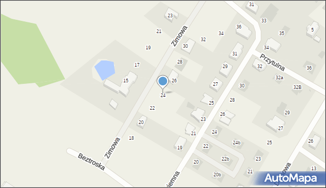 Załom, Zimowa, 24, mapa Załom