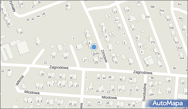 Zamość, Zimowa, 10, mapa Zamościa