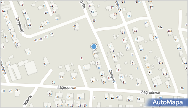 Zamość, Zimowa, 2, mapa Zamościa